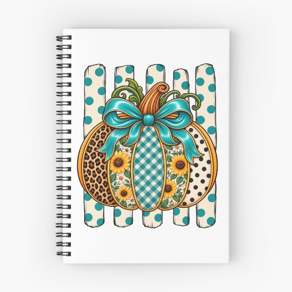 Item preview, Patchwork Pumpkin with Turquoise Bow – Cute Fall Autumn Pumpkin designed and sold by afr-saad.