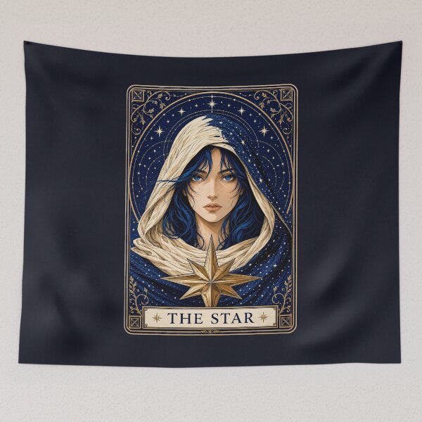 Item preview, The Star Tarot Card Celestial Goddess Gothic Occult Art designed and sold by MythicMood.
