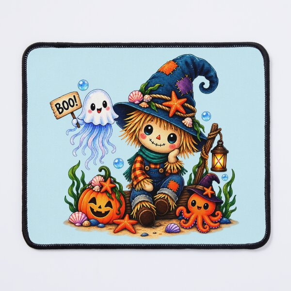 Item preview, Cute Underwater Halloween Witch | Spooky Ocean Halloween designed and sold by Dreamy Ocean Art.