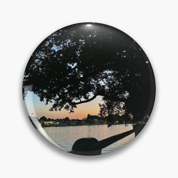 Item preview, Peaceful Riverside View at Sunset Framed by Trees designed and sold by ThatSurreyLife.