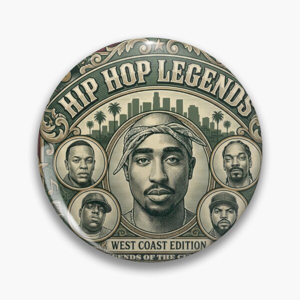 Item preview, Hip Hop Legends West Coast Edition – Vintage 90s Rap Culture Art designed and sold by PLUSHIWORLDtm.