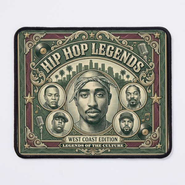 Item preview, Hip Hop Legends West Coast Edition – Vintage 90s Rap Culture Art designed and sold by PLUSHIWORLDtm.