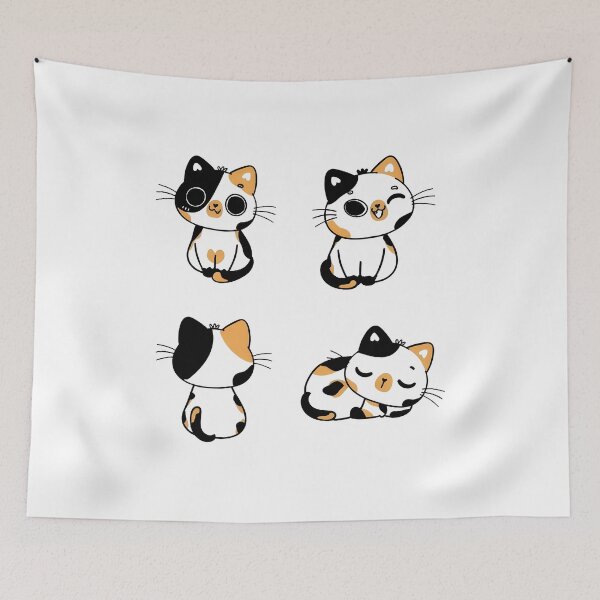 Item preview, Cute Calico Cat Poses Illustration designed and sold by GiaoCalonas.