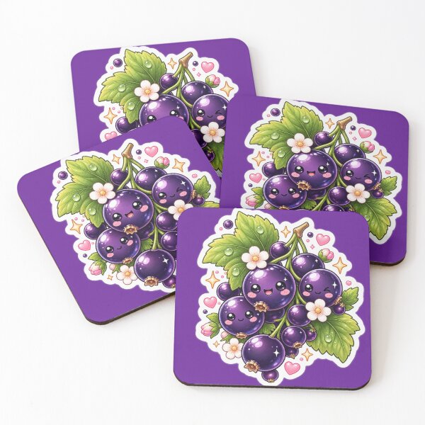 Item preview, Cute Kawaii Blackcurrant Sticker designed and sold by Christiana-Art.