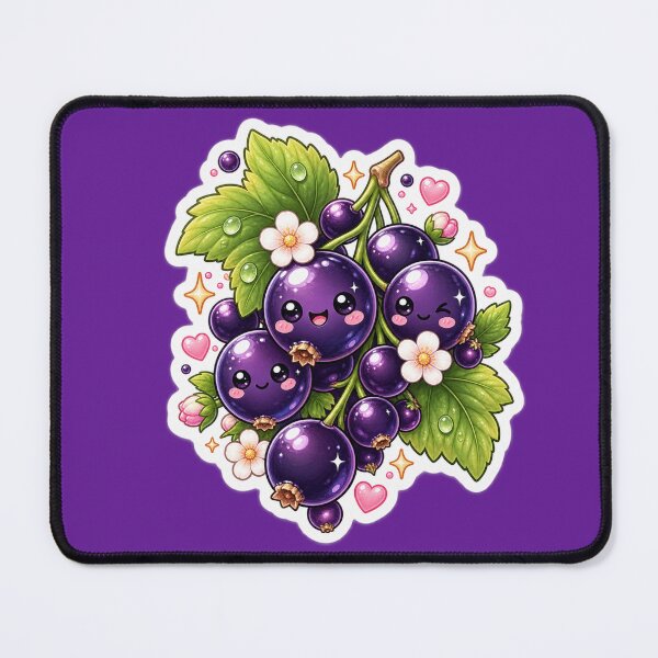 Item preview, Cute Kawaii Blackcurrant Sticker designed and sold by Christiana-Art.