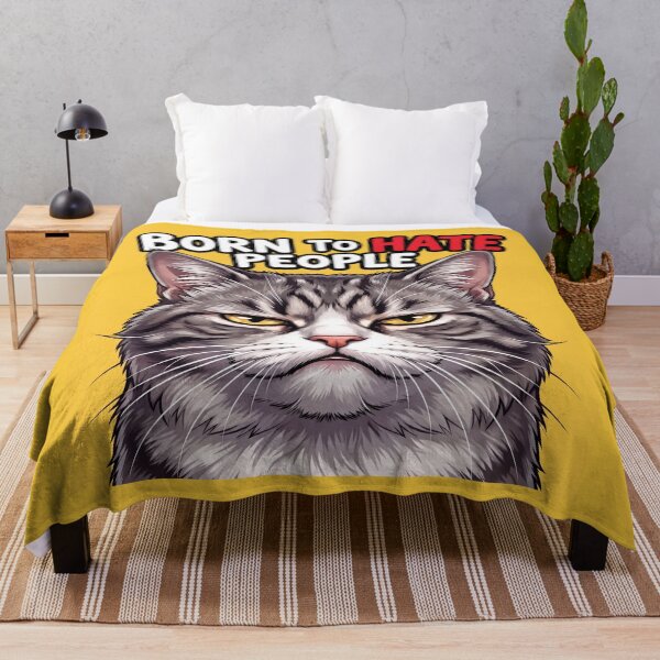 Item preview, Born to Hate People – Funny Grumpy Cat Introvert Humor 4 designed and sold by WordPlayStudio.