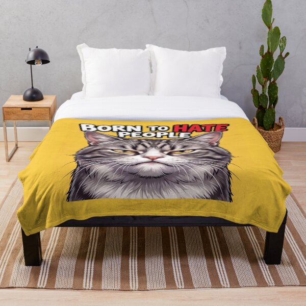 Item preview, Born to Hate People – Funny Grumpy Cat Introvert Humor 4 designed and sold by WordPlayStudio.