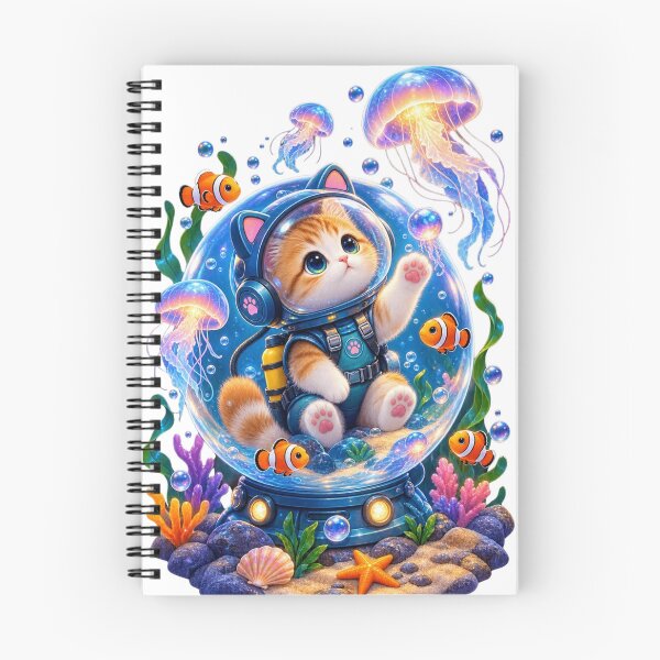 Item preview, Cute Diving Cat – Underwater Glass Bubble Adventure designed and sold by teeNova Wear.