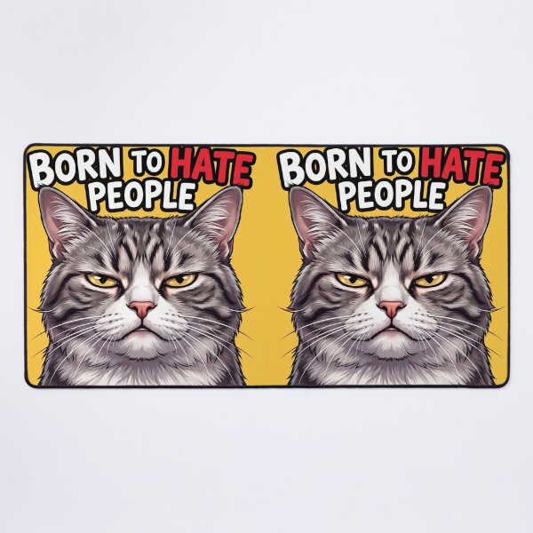 Item preview, Born to Hate People – Funny Grumpy Cat Introvert Humor 4 designed and sold by WordPlayStudio.