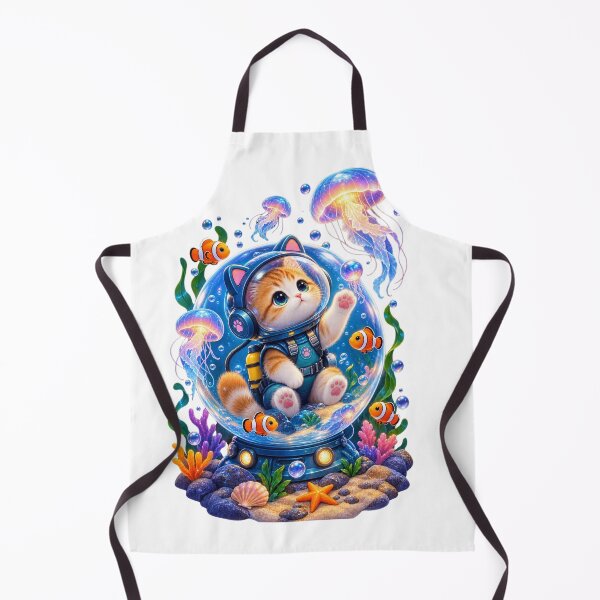 Item preview, Cute Diving Cat – Underwater Glass Bubble Adventure designed and sold by teeNova Wear.