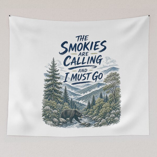 Item preview, The Smokies Are Calling Great Smoky Mountains Bear designed and sold by VioletNance.