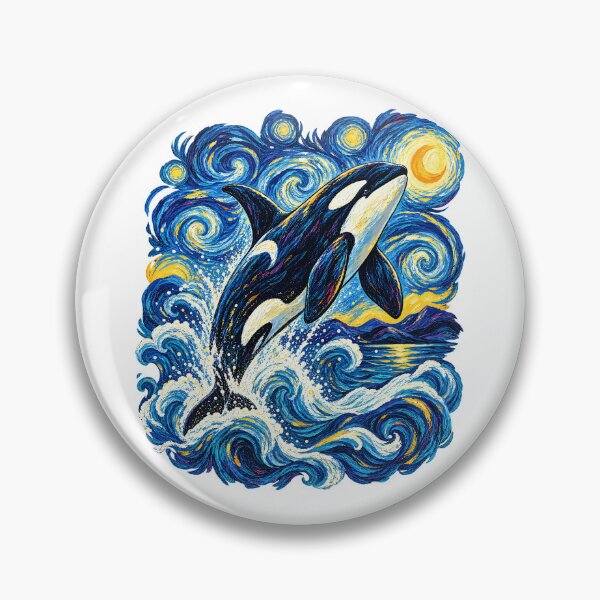 Item preview, Starry Night Orca Van Gogh Style Killer Whale Artistic Ocean Painting designed and sold by ZIGLWORKS.