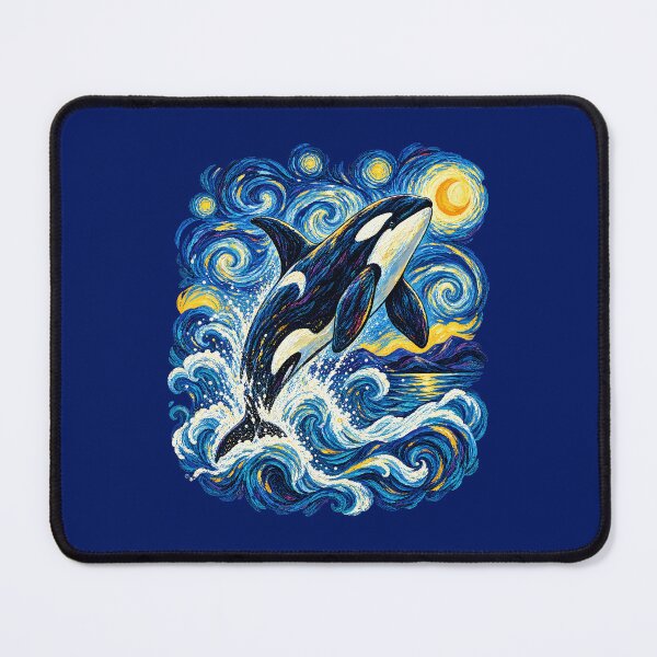 Item preview, Starry Night Orca Van Gogh Style Killer Whale Artistic Ocean Painting designed and sold by ZIGLWORKS.
