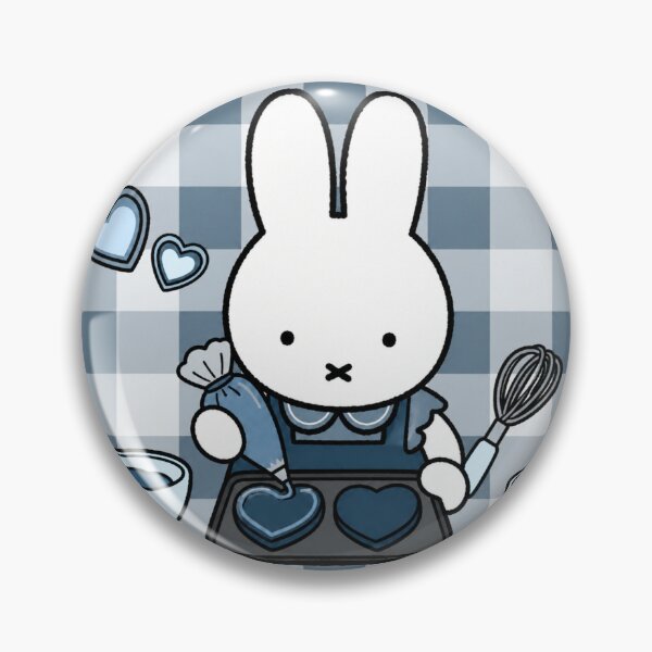 Item preview, Blue themed Cute Bunny Baking Heart Cookies -  Miffy Inspired designed and sold by Cozy Moss Studio.