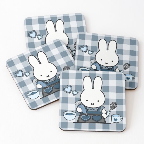 Item preview, Blue themed Cute Bunny Baking Heart Cookies -  Miffy Inspired designed and sold by Cozy Moss Studio.