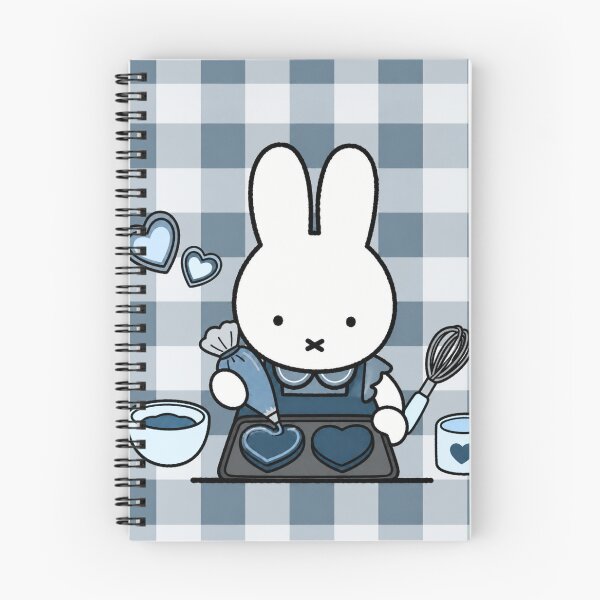 Item preview, Blue themed Cute Bunny Baking Heart Cookies -  Miffy Inspired designed and sold by Cozy Moss Studio.