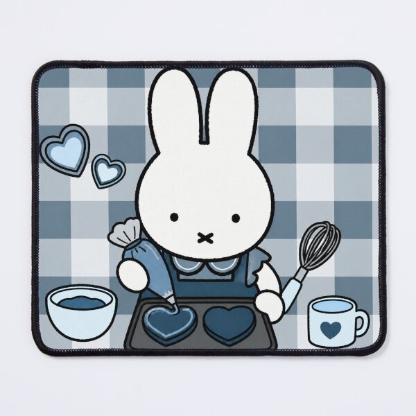 Item preview, Blue themed Cute Bunny Baking Heart Cookies - Miffy Inspired designed and sold by Cozy Moss Studio.