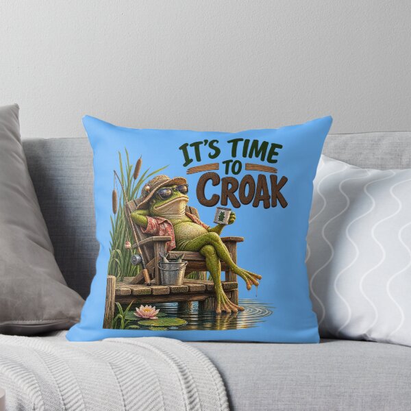 Item preview, It’s Time to Croak Funny Frog Fishing Design designed and sold by CJLindy.