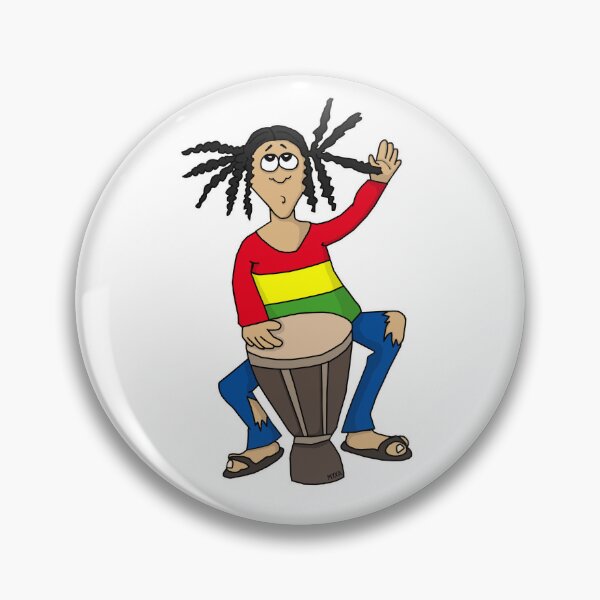 Item preview, Reggae Drummer Djembe Sticker | Funny Festival Music Cartoon designed and sold by MyxaART.