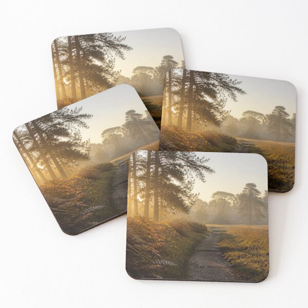 Item preview, Golden Sunrise Through Pine Trees in Woking, Surrey designed and sold by ThatSurreyLife.