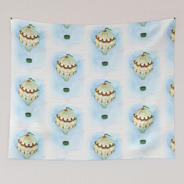 Item preview, Whimsical Hot Air Balloon: Ornate Watercolour Illustration designed and sold by ArithraStudio.