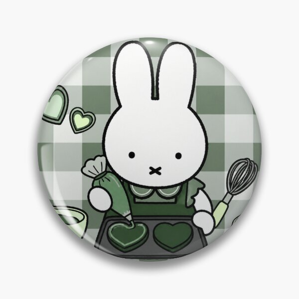 Item preview, Green themed Cute Bunny Baking Heart Cookies -  Miffy Inspired designed and sold by Cozy Moss Studio.