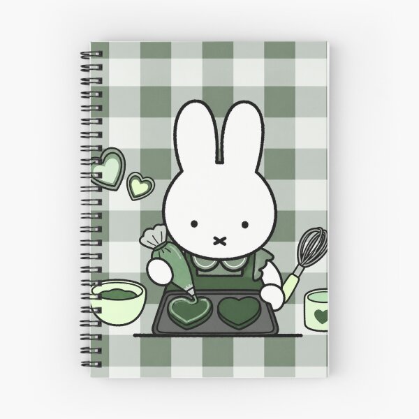 Item preview, Green themed Cute Bunny Baking Heart Cookies -  Miffy Inspired designed and sold by Cozy Moss Studio.