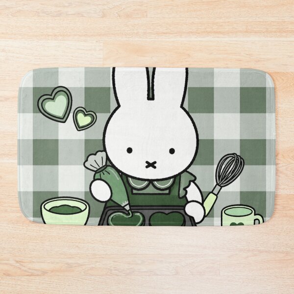 Item preview, Green themed Cute Bunny Baking Heart Cookies -  Miffy Inspired designed and sold by Cozy Moss Studio.