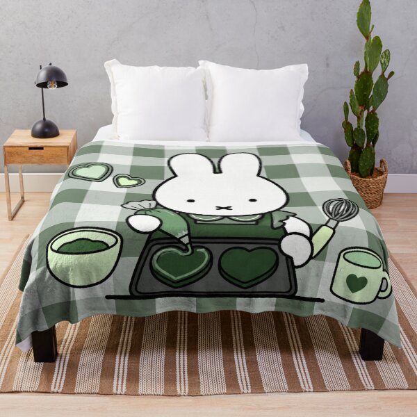 Item preview, Green themed Cute Bunny Baking Heart Cookies -  Miffy Inspired designed and sold by Cozy Moss Studio.