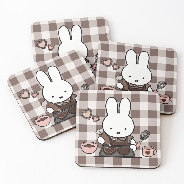 Item preview, Cute Bunny Baking Heart Cookies -  Miffy Inspired designed and sold by Cozy Moss Studio.