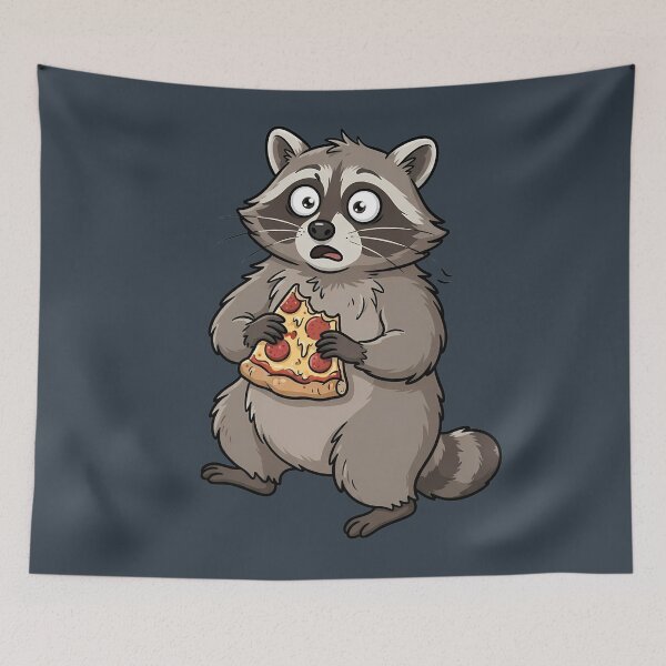 Item preview, Chaotic Raccoon Eating Pizza Trash Panda designed and sold by DripCultureLab.