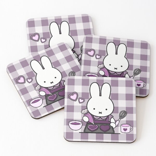 Item preview, Purple themed Cute Bunny Baking Heart Cookies -  Miffy Inspired designed and sold by Cozy Moss Studio.