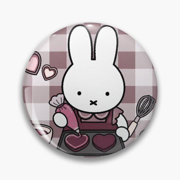 Item preview, Maroon themed Cute Bunny Baking Heart Cookies -  Miffy Inspired designed and sold by Cozy Moss Studio.