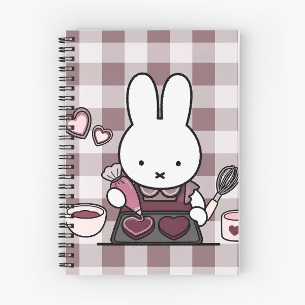 Item preview, Maroon themed Cute Bunny Baking Heart Cookies -  Miffy Inspired designed and sold by Cozy Moss Studio.