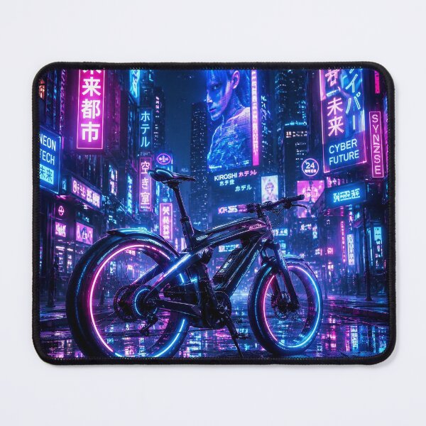 Item preview, Futuristic Neon Cyber-Bike - Electric Bicycle Future City | Genesis Collection designed and sold by NeonRealmsStudio.