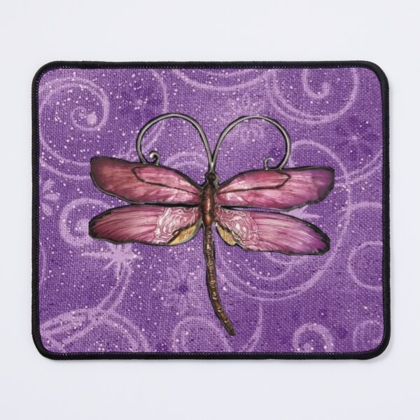 Item preview, Pink Dragonfly & Black Floral Lace - Purple Whimsigoth Coquette designed and sold by BrontesWhimsyStore.