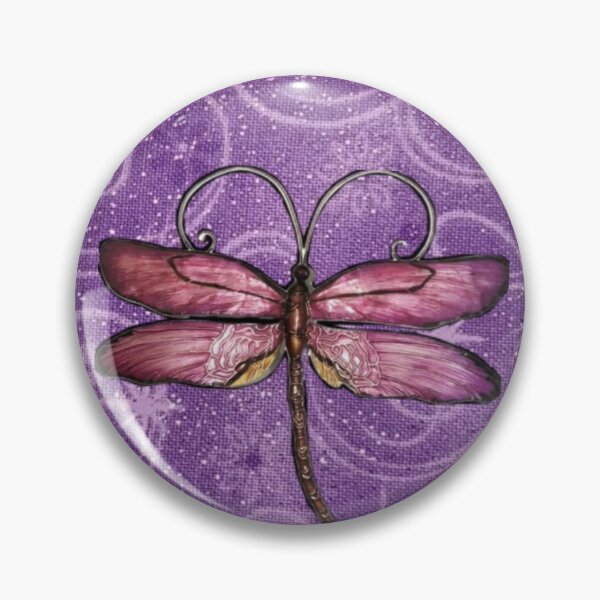 Item preview, Pink Dragonfly & Black Floral Lace - Purple Whimsigoth Coquette designed and sold by BrontesWhimsyStore.