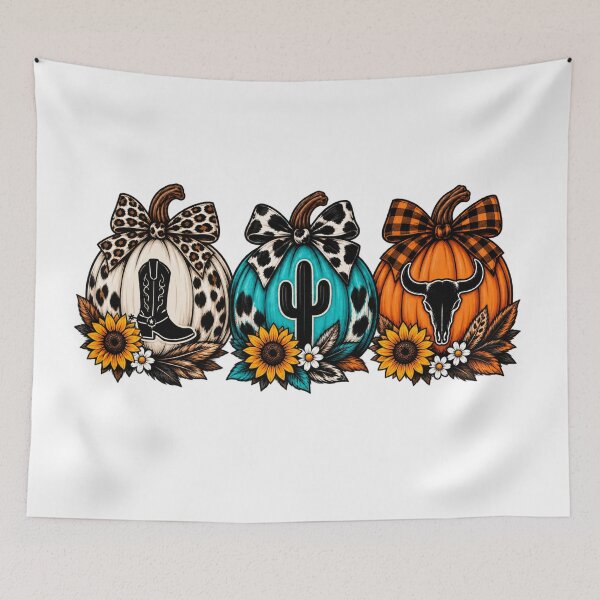 Item preview, Western Halloween Pumpkins Cowgirl Boots Cactus Longhorn designed and sold by afr-saad.