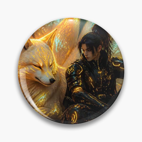 Item preview, Nine-Tailed Fox and Futuristic Samurai designed and sold by sigmaartstudio.