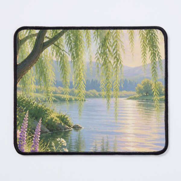 Item preview, Tranquil Willow Tree Beside a River in Summer designed and sold by ThatSurreyLife.