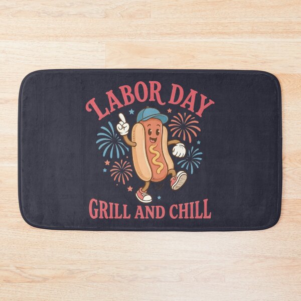 Item preview, Labor Day Cute Hot Dog Character  designed and sold by HowToCanadian.