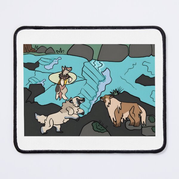 Item preview, Playful Dogs by a Waterfall designed and sold by J-Mindful.