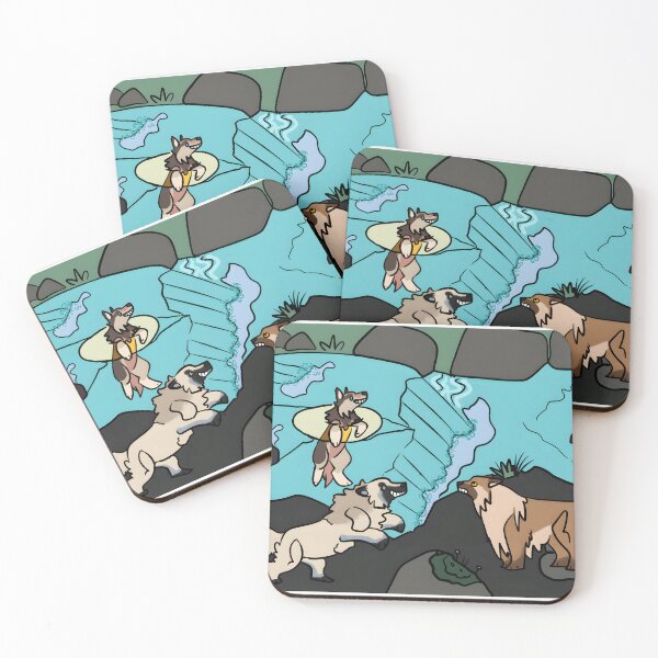 Item preview, Playful Dogs by a Waterfall designed and sold by J-Mindful.