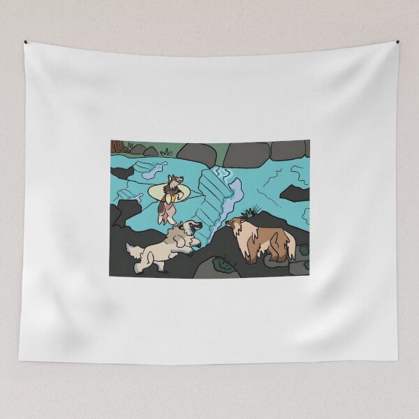 Item preview, Playful Dogs by a Waterfall designed and sold by J-Mindful.