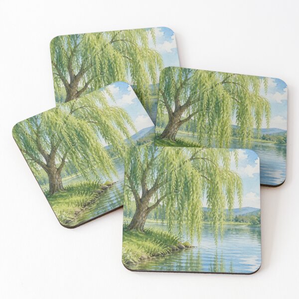 Item preview, Weeping Willow Reflected in a Peaceful River Watercolour designed and sold by ThatSurreyLife.