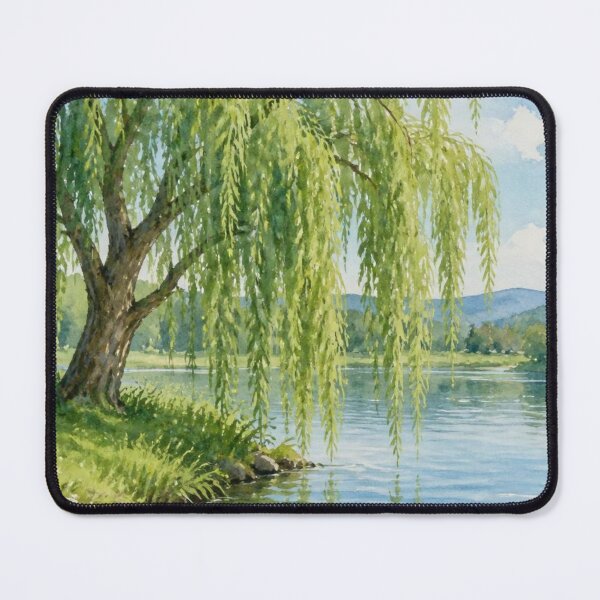 Item preview, Weeping Willow Reflected in a Peaceful River Watercolour designed and sold by ThatSurreyLife.