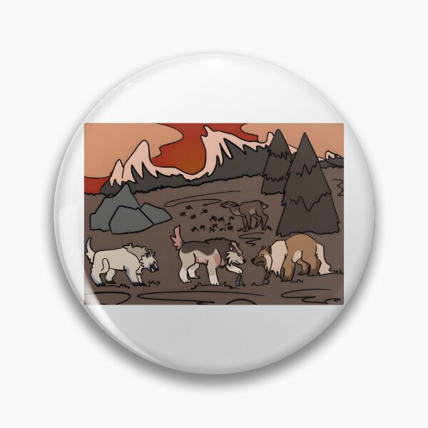 Item preview, Mountain Wildlife Scene with Wolves, Bear, and Deer designed and sold by J-Mindful.