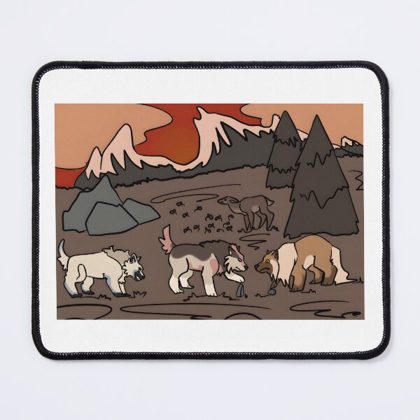 Item preview, Mountain Wildlife Scene with Wolves, Bear, and Deer designed and sold by J-Mindful.