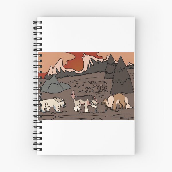 Item preview, Mountain Wildlife Scene with Wolves, Bear, and Deer designed and sold by J-Mindful.