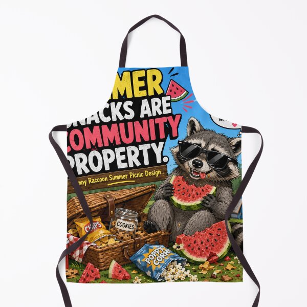 Item preview, Summer Snacks Are Community Property – Funny Raccoon Picnic designed and sold by shopevermint.
